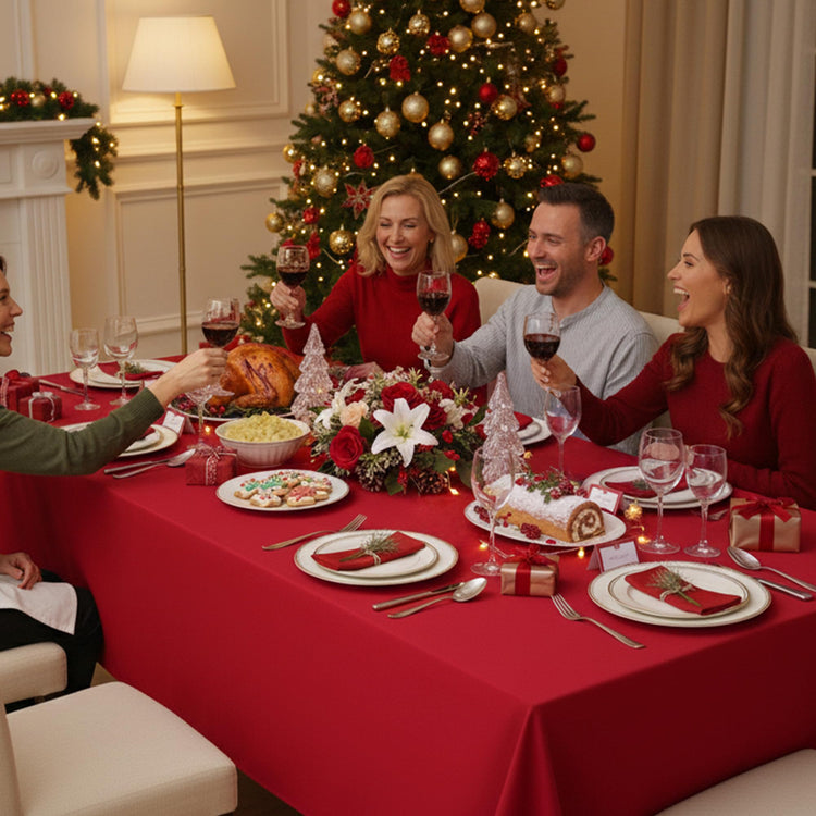 10 Pack Red Tablecloths for Rectangle Tables (10 Count)
