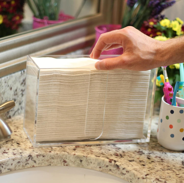 Multifold Paper Towel Dispenser Countertop(5mm-6.5" Tall) Clear Paper Towel Holder, Acrylic Folded Napkin Holder for Kitchen, Countertop C-Fold, Z-Fold, Trifold Paper Hand Towel Dispenser For Bathroom