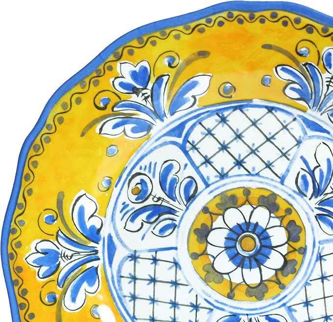 Le Cadeaux 18 Piece Luxury Melamine Dinnerware Set, Service for 6 (Benidorm)