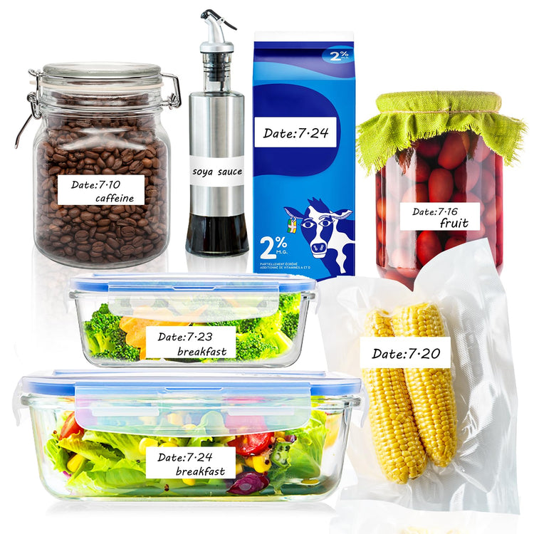1200 Blank Removable Freezer Labels with Perforation Line for Easy Distribution and Use. Waterproof and Oil (1200 Count)