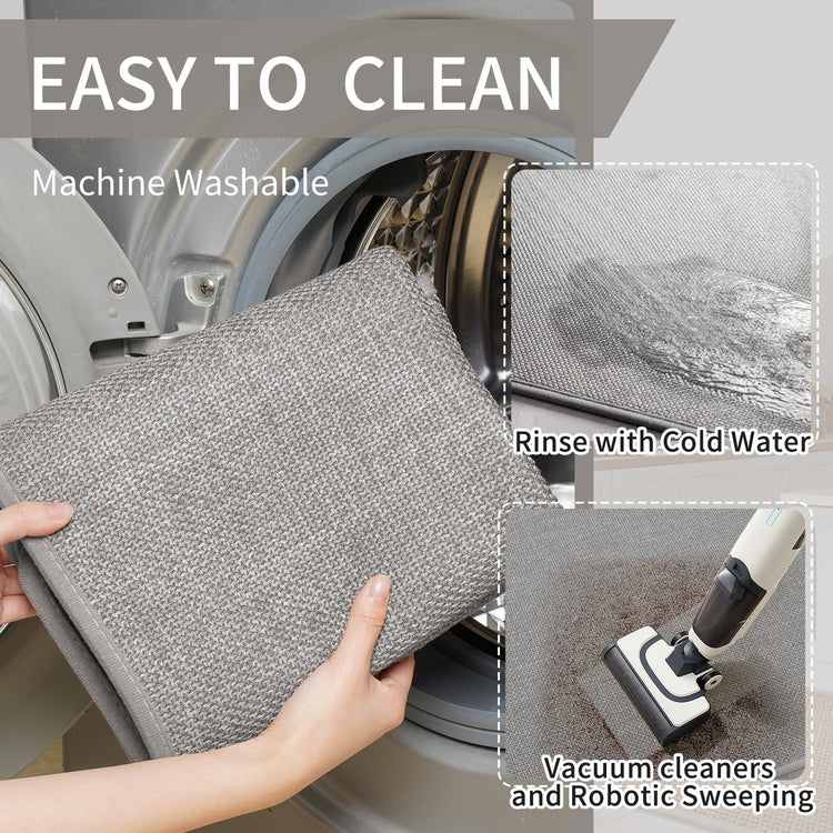 Long Kitchen Runner Rugs Kitchen Mat Non Slip Washable Gray 17"x59"