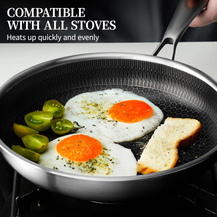 Stainless Steel Frying Pan with Lid
