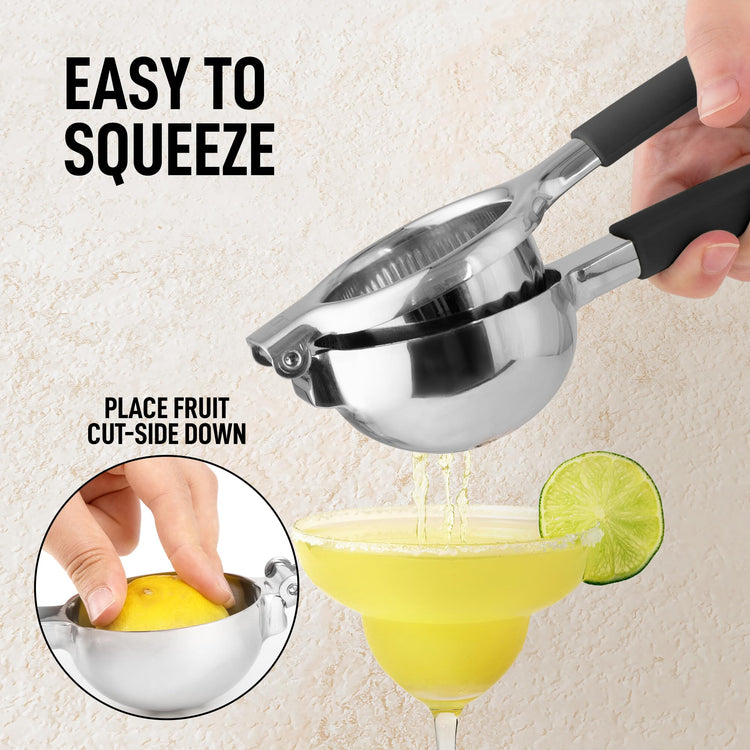 Zulay Lemon Squeezer Stainless Steel with Premium Heavy Duty Solid Metal Squeezer Bowl