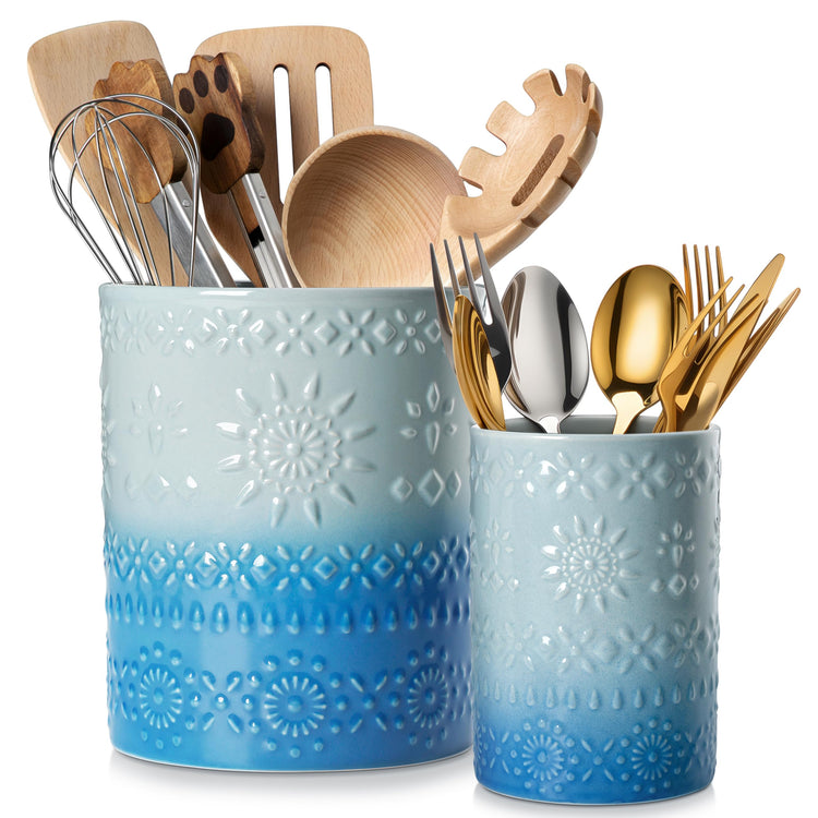 7.2"+5.4" Ceramic Utensil Holder Set of 2 (2 Count)