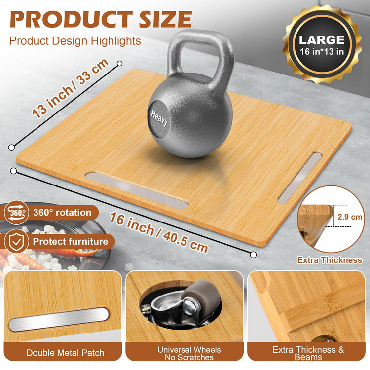 Appliance Slider for Kitchen Appliances 360° Rolling Sliding Tray for Coffee Maker Countertop
