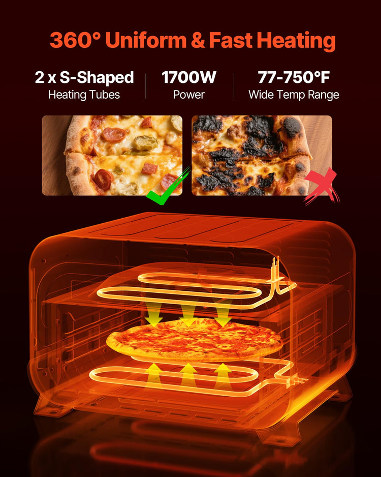 Pizza Oven 8 Presets Electric Pizza Ovens Air Fry Combo