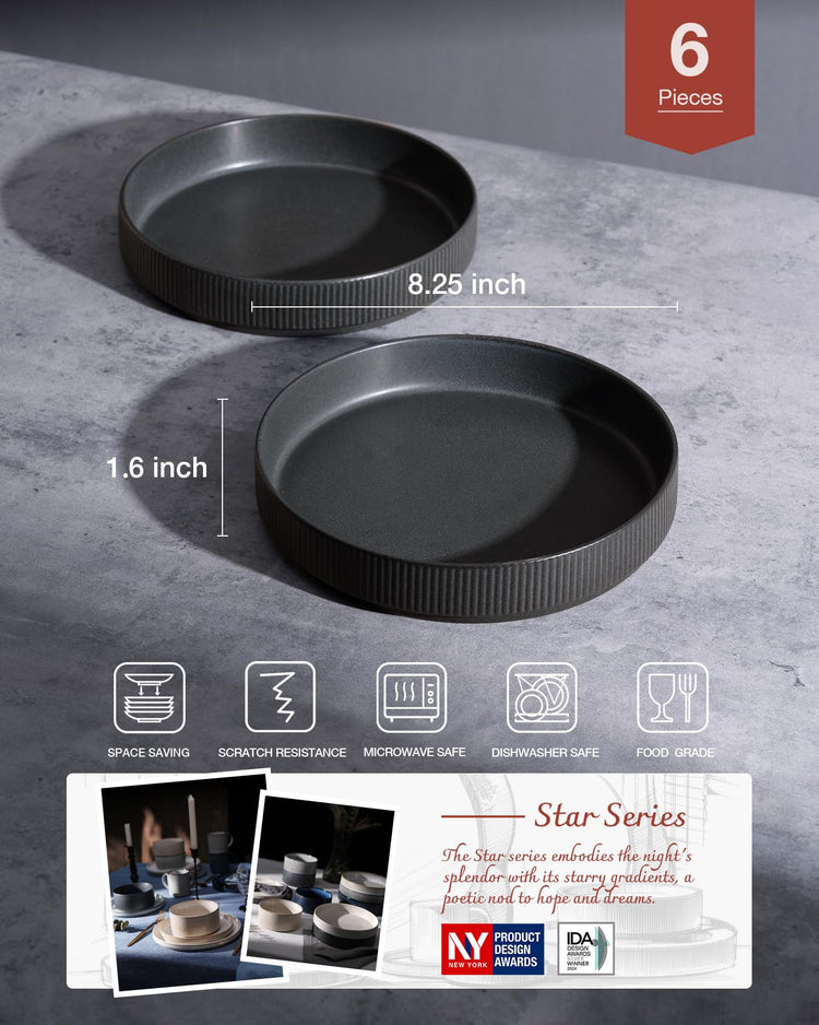 Star 8.25" Pasta Bowls Set of 6 (6 Count)