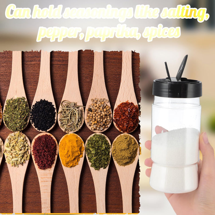 10.1 oz 30 Pack Plastic Spice Jars with Shaker Lids Clear Seasoning Containers Spice Bottles for Kitchen Storing Herbs Seasoning Powders