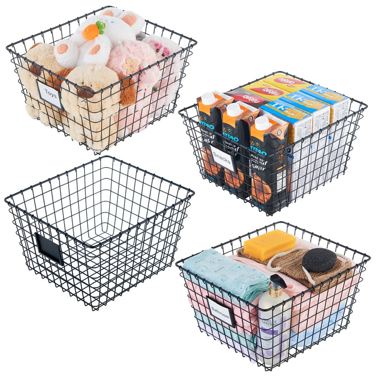 4 Pack【Extra Large】 Wire Handmade Storage Basket for Organizing Household Goods