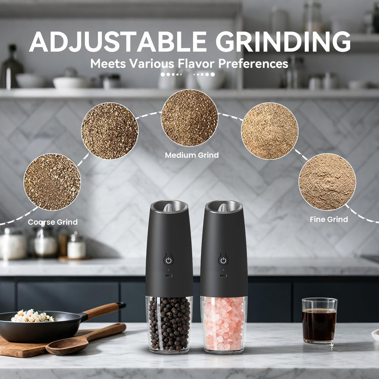 Rechargeable Electric Salt And Pepper Grinder Set (2 Count)