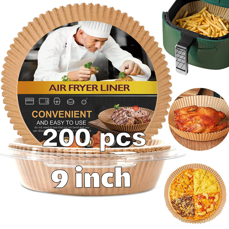 Air Fryer Liners Disposable for Ninja Power XL Gourmia (200 Count)