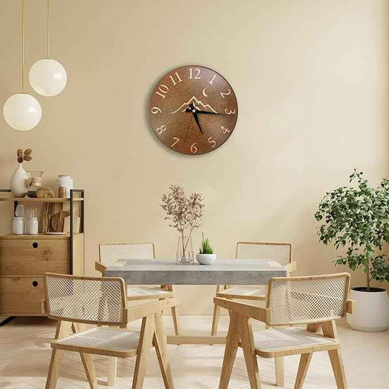 Handmade Pure Copper Wall Clock for Home Decoration, Decor Clock for Living Room, Bedroom and Kitchen, Rustic Decorative Mural Clock Art for Farmhouse (Rusty Landscape, 11)