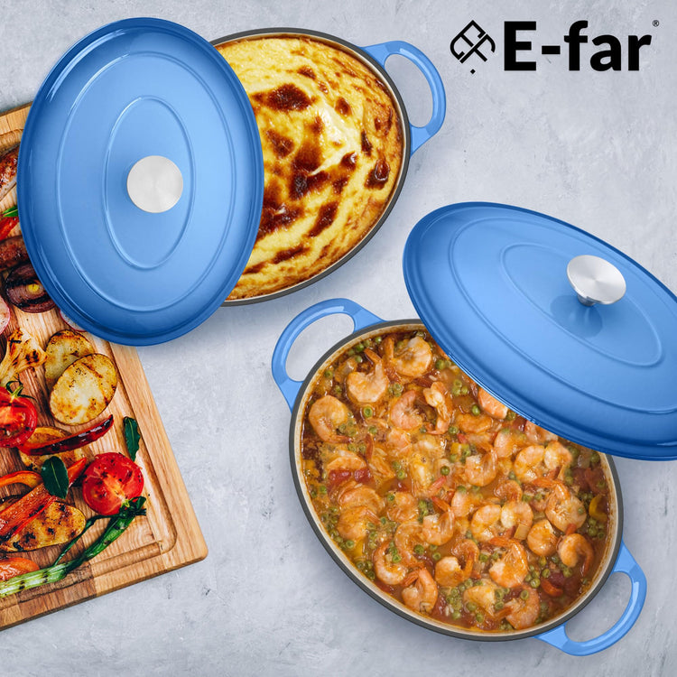 7QT Oval Dutch Oven Pot with Lid