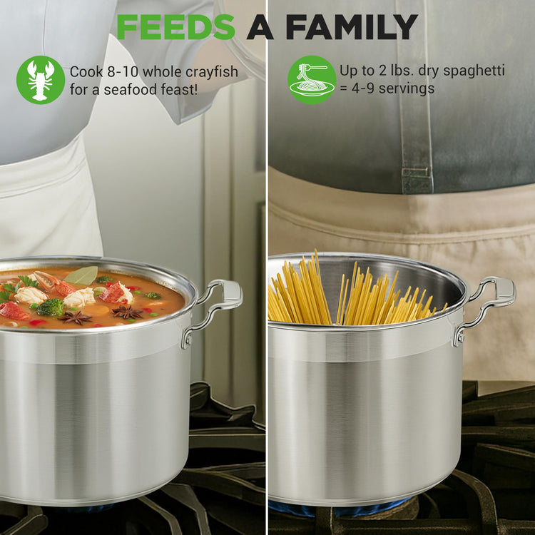 8 Qt Heavy Duty Stockpot with Stainless Steel Lid
