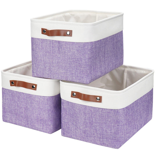 Storage Bins Large Fabric Storage Baskets for Shelves 3 Pack (3 Count)