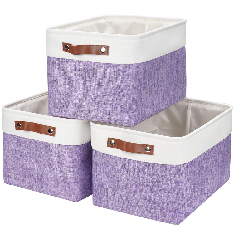 Storage Bins Large Fabric Storage Baskets for Shelves 3 Pack (3 Count)