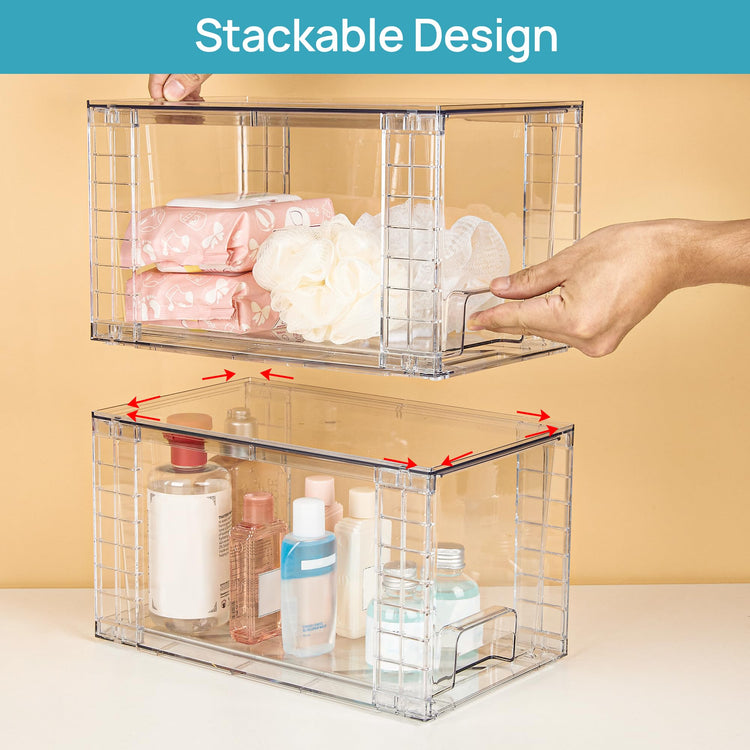 2 Pack Large Stackable Storage Drawers (2 Count)