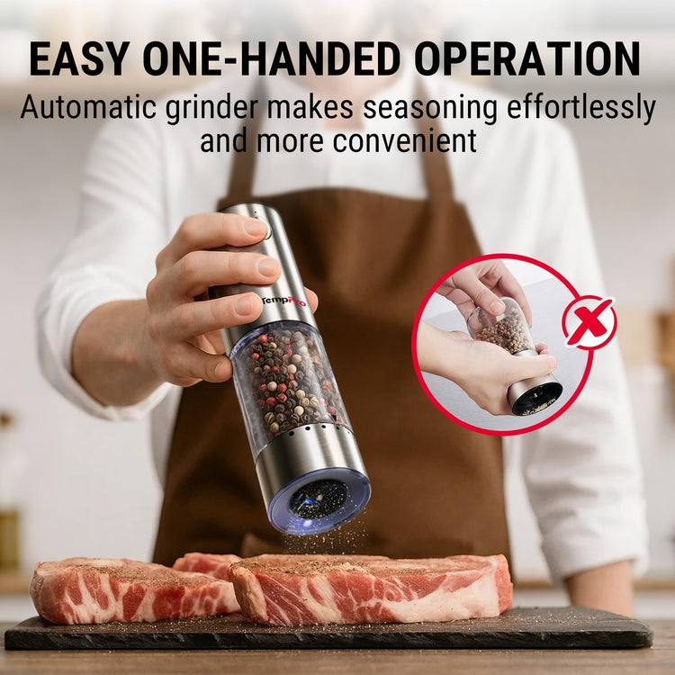 Rechargeable Electric Salt and Pepper Mill Set with Large Capacity