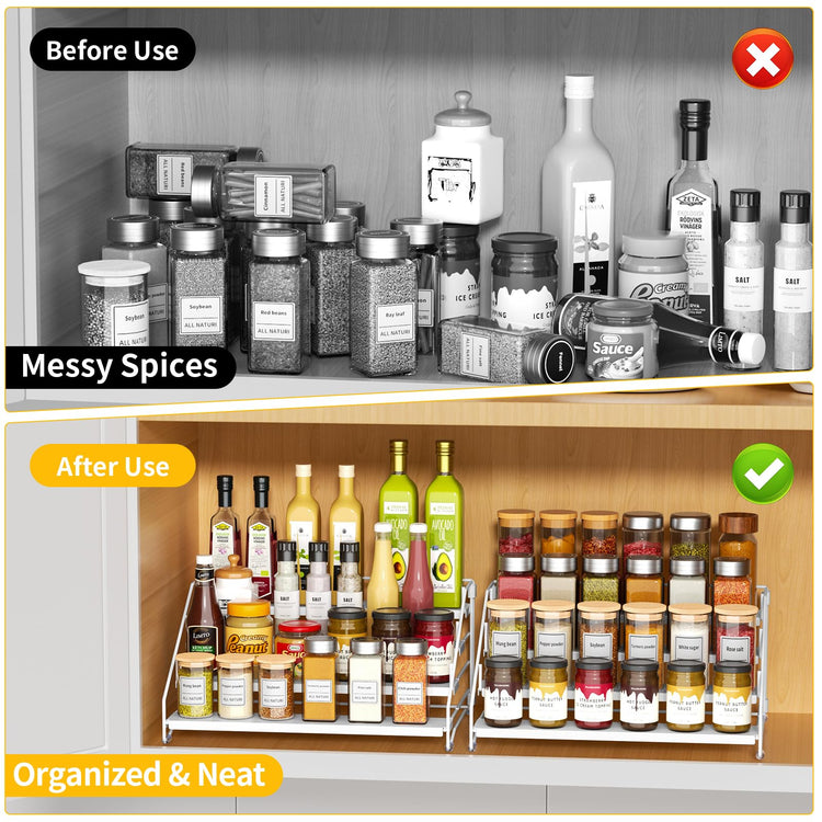 2 Pack Spice Rack Organizer for Cabinet