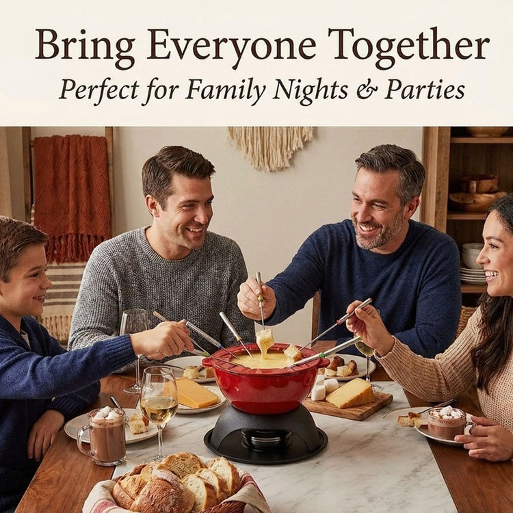 Cast Iron Cheese Fondue Pot Set