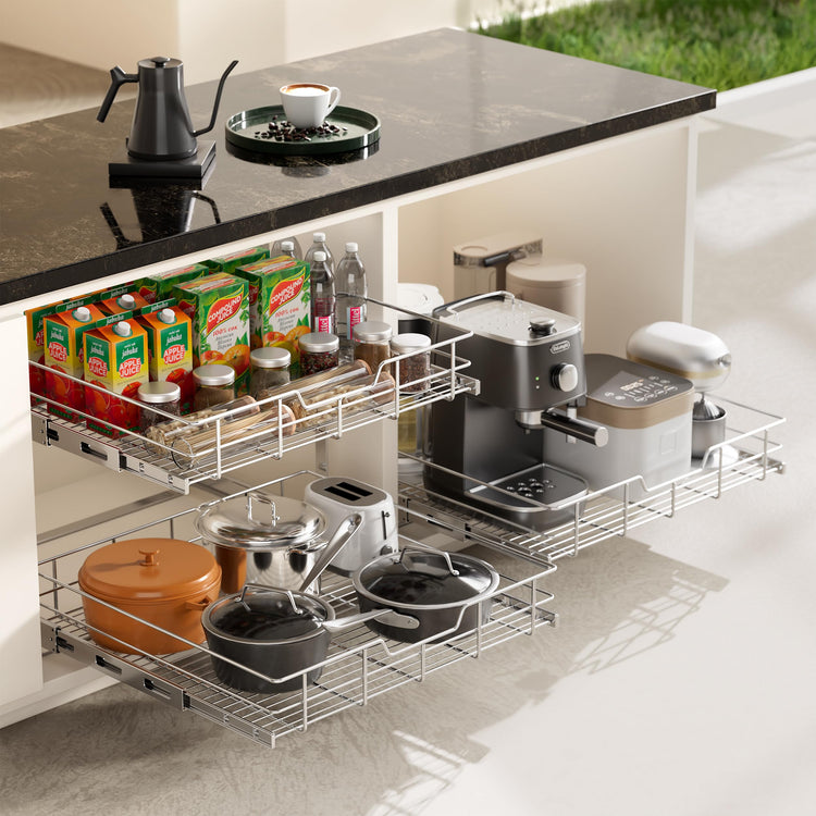 2 Tier Pull Out Cabinet Organizer 21" W X 22" D