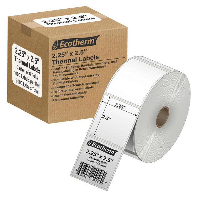 2.25" x 2.5" Thermal Labels (6000 Count)