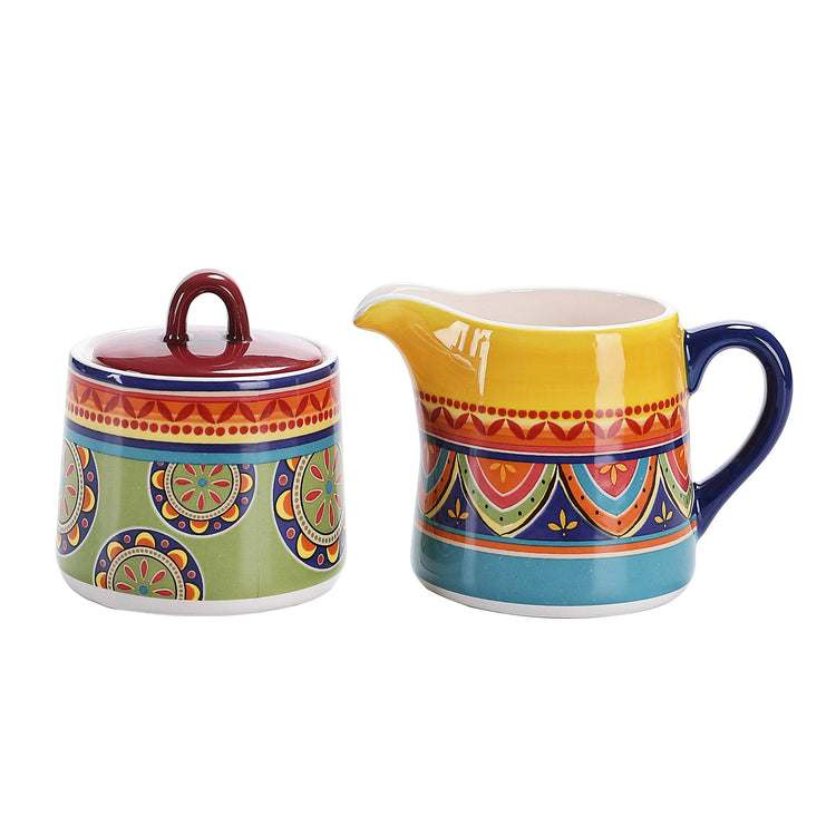 Tunisian Ceramic Sugar and Creamer Set