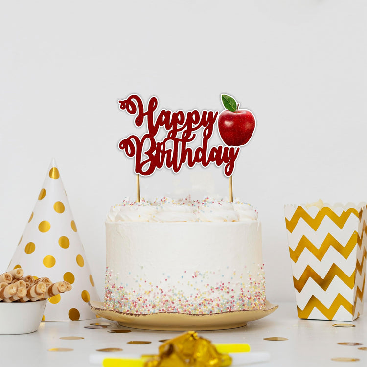 Apple Happy Birthday Cake Topper