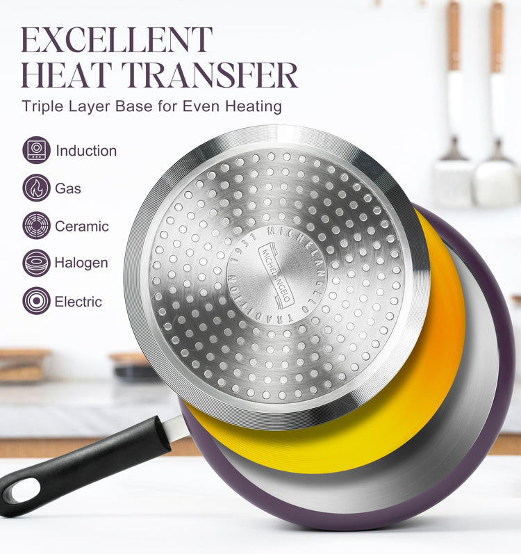 Nonstick Sauce Pan with Lid (3 Count)