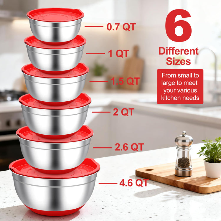 Mixing Bowls Stainless Steel Salad Bowls with Lids