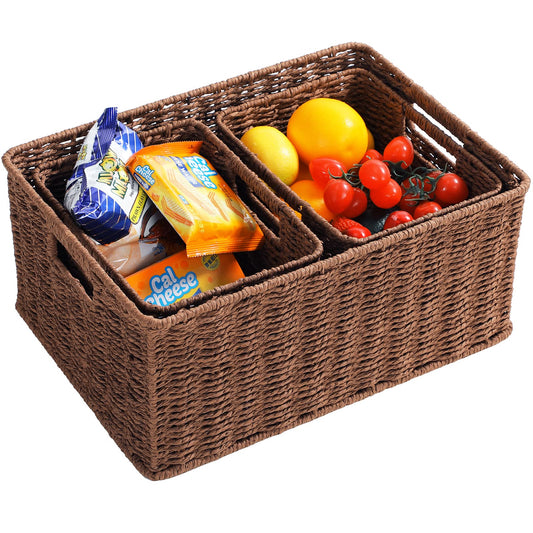 Large Woven Baskets for Storage (3 Count)