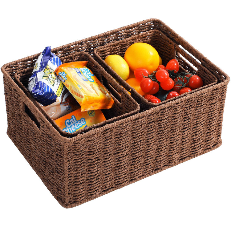 Large Woven Baskets for Storage (3 Count)