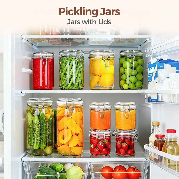 25 oz Glass Jars with Airtight Lids 6 Pack Pantry Coffee Canisters (6 Count)