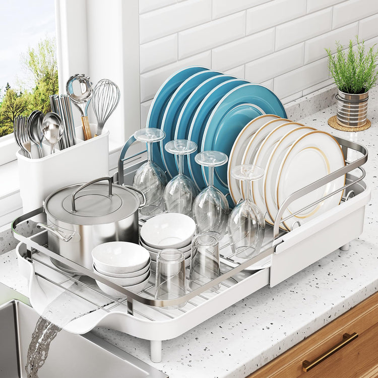 Expandable Dish Drying Rack for Kitchen Counter