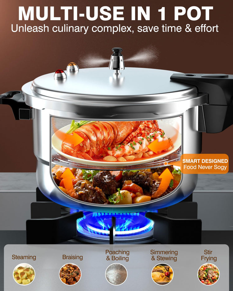 4QT Aluminum Pressure Cooker w