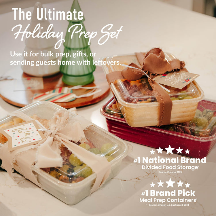 Prep 60 Piece Holiday Food Storage Set (30 Count)