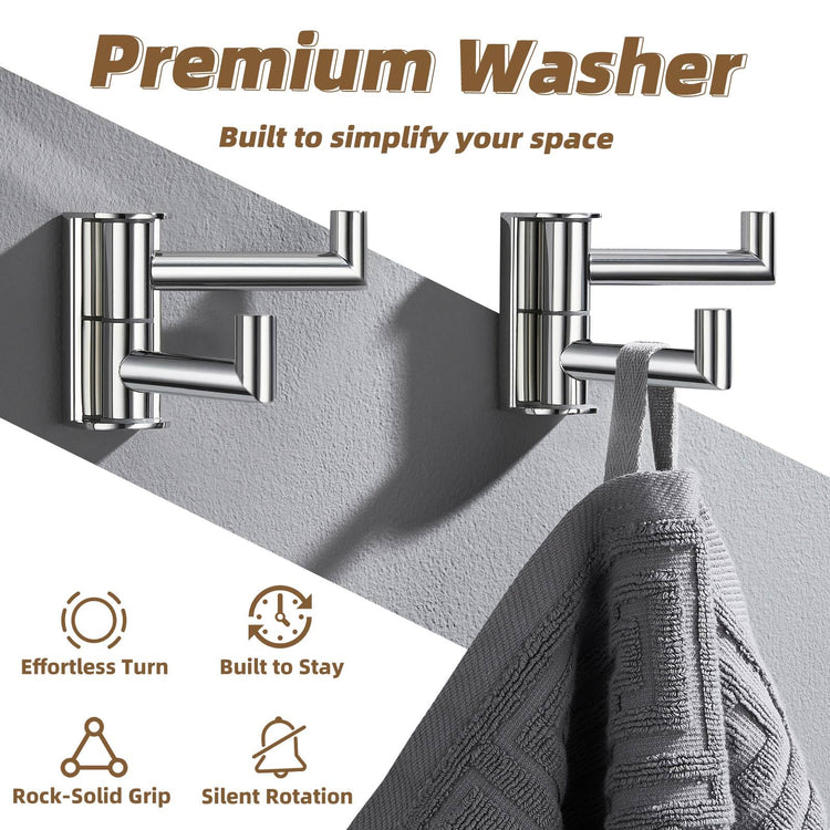 Swivel Wall Hooks with 2 Arm (2 Count)