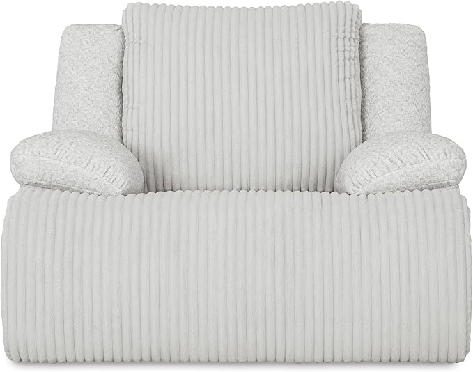 Signature Design by Ashley Top Tier Modern Indoor Upholstered Manual Rocker Recliner, White