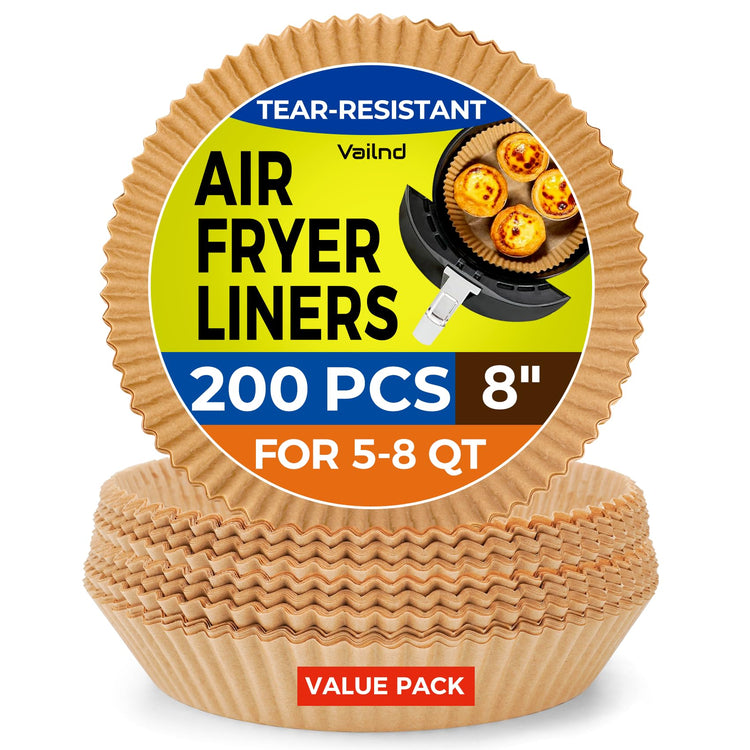 200 Pcs 8" Round Airfryer Paper Liners Disposable for Ninja (200 Count)