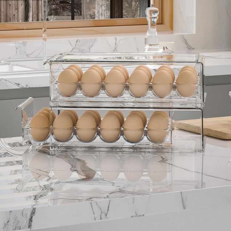 Egg Container for Refrigerator BPA Free Refrigerator Organizer Bins