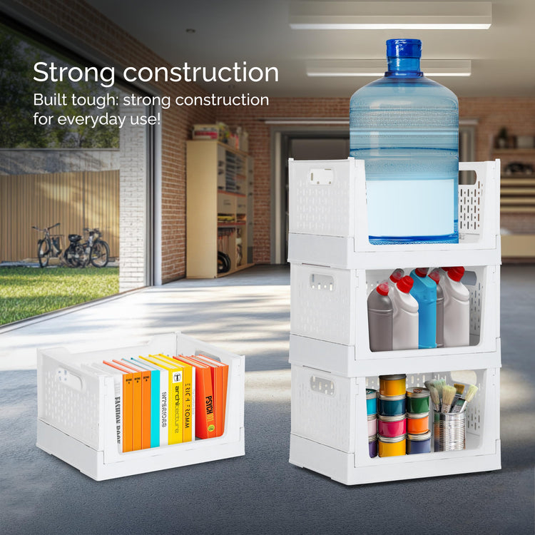 Foldable Stackable Storage Bins with Wheels (3 Count)