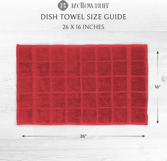 100% Cotton Terry Dish Towels, 4 Pack Plain, 16 x26 Inches, Super Soft and Absorbent Kitchen Towels, Perfect for Kitchen Cleaning and Dish Washing | RED - Nestoria