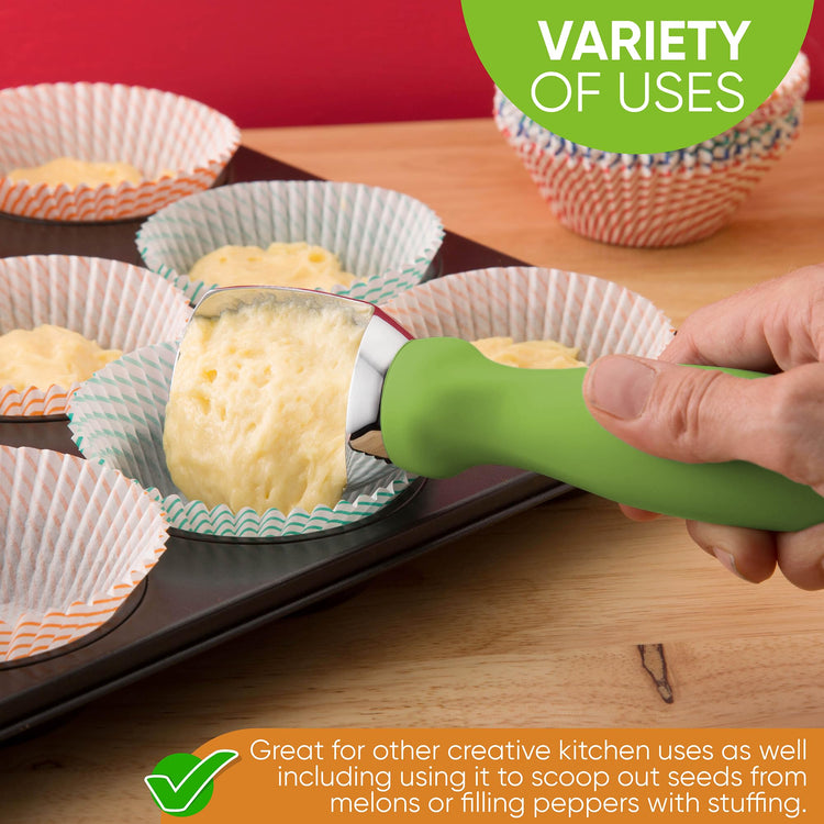 Heavy Duty Metal Ice Cream Scoop with Soft Grip Handle