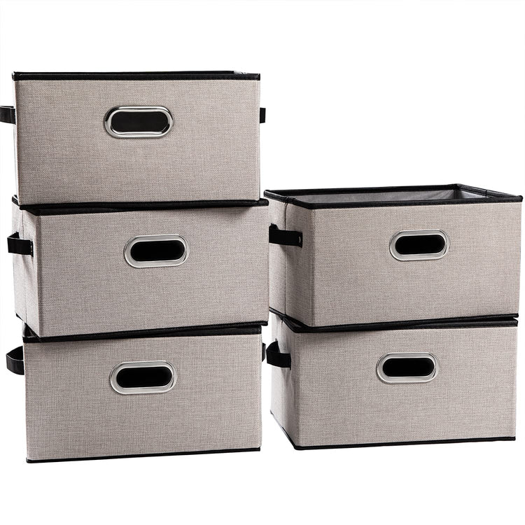 Large Fodable Storage Bins for Closet [5 (5 Count)