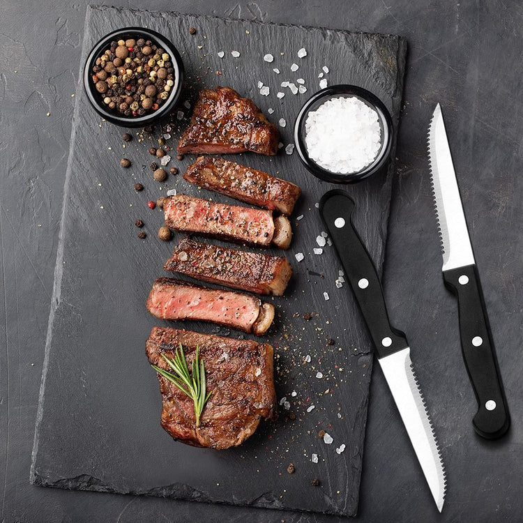 24 Piece Black Flatware Set with Steak Knives (4 Count)