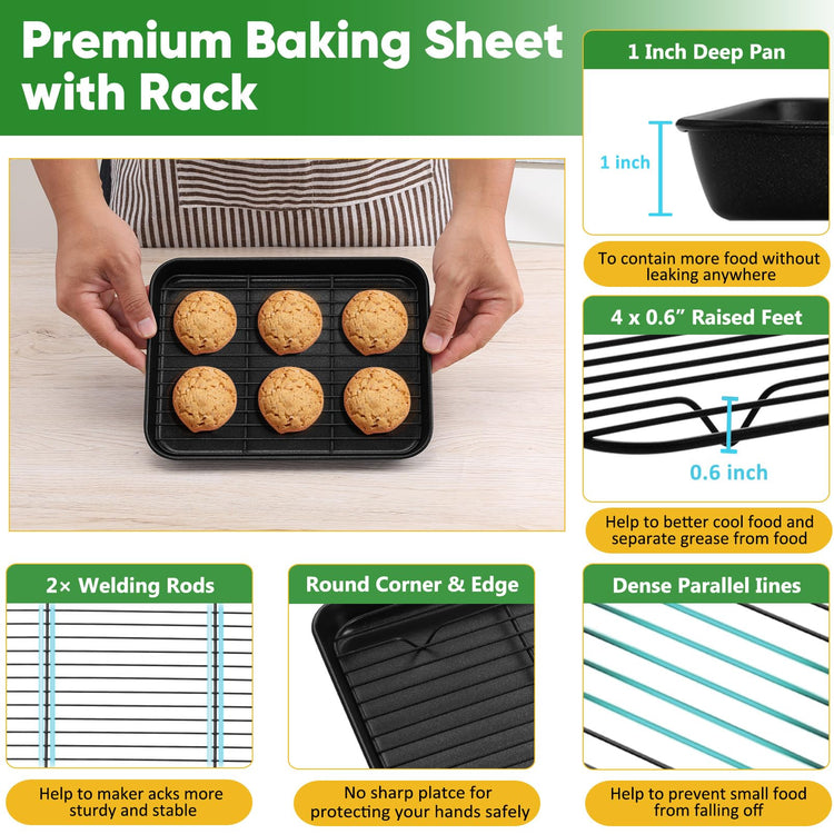 Nonstick Baking Oven Pan with Rack for Cookie