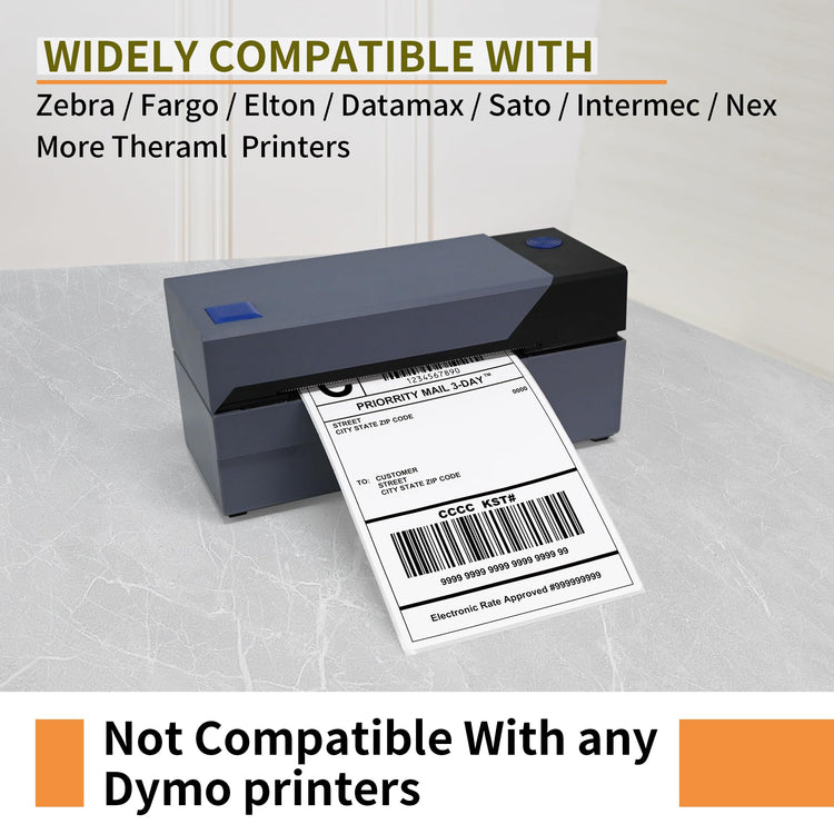 4000 Thermal Shipping Labels 4”x 6”in Fanfold (4000 Count)