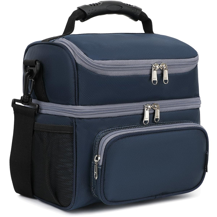 Double Layer Cooler Insulated Lunch Bag Adult Lunch Box Large Tote Bag for Men