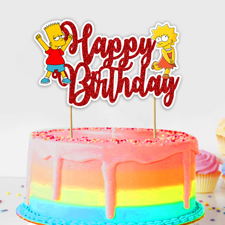 Brt Simpson Happy Birthday Cake Topper (10 Count)