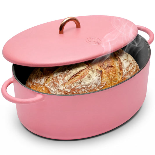 6.75 Quart Enameled Cast Iron Dutch Oven Pot w